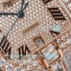 TW Factory Swiss Replica Cartier Santos Half Rose Gold All Diamond Roman Face Watch (4)_th.jpg